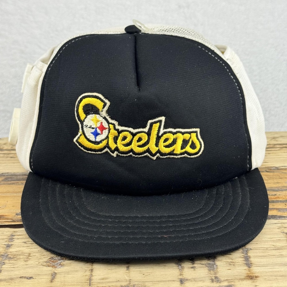 Vintage Pittsburgh Steelers Hat Cap Snap Back‎ Mens Black NFL Football Radio